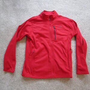 North Face Mens Size Medium Red Light Polyester Full Zip Jacket